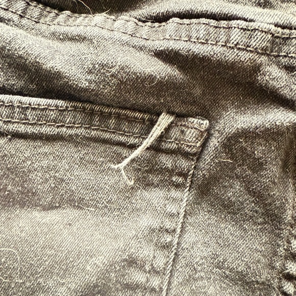 SHEIN Black/Grey Jean Shorts Distressed Raw Hem - Picture 3 of 5